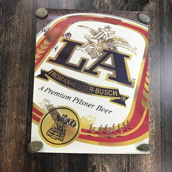 VINTAGE 1985 LA Beer Poster Olympic Games Los Angeles CA 1984 Track & Field RARE - Picture 1 of 13